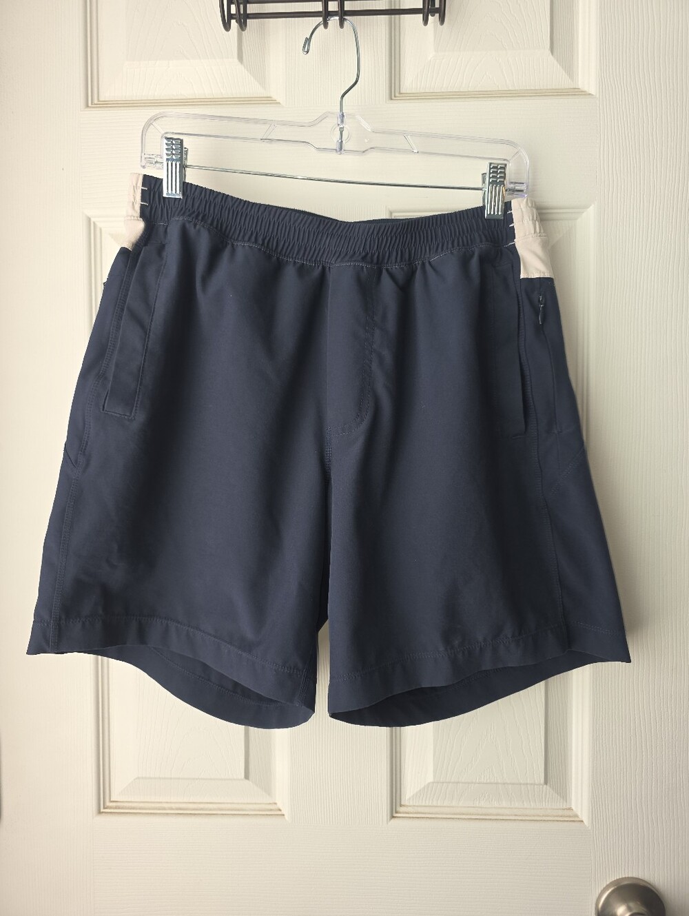 Birddogs Mens Gym Shorts Navy Blue White Built-in Liner Size Large 7 Inch Inseam